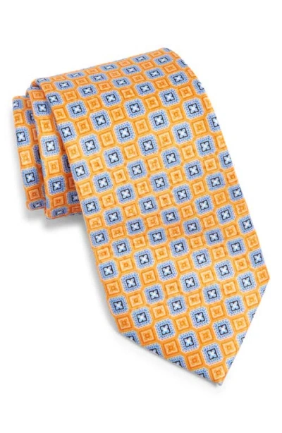 Nordstrom Geometric Print Silk Tie In Orange