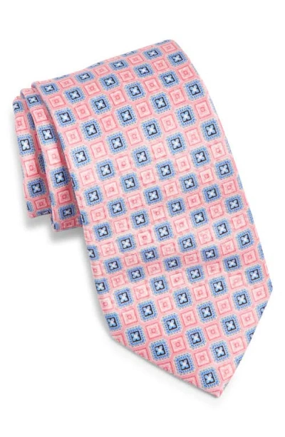 Nordstrom Geometric Print Silk Tie In Pink