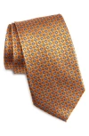 Nordstrom Geometric Silk Tie In Orange