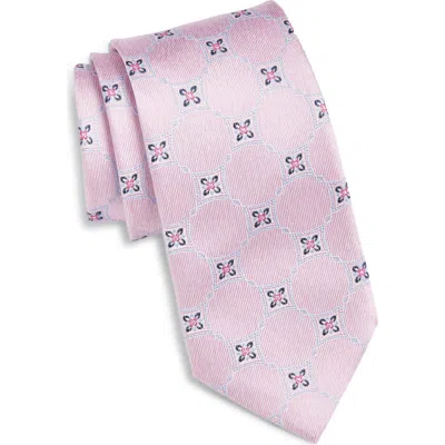 Nordstrom Geometric Silk Tie In Pink