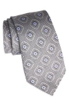 Nordstrom Geometric Silk Tie In Silver