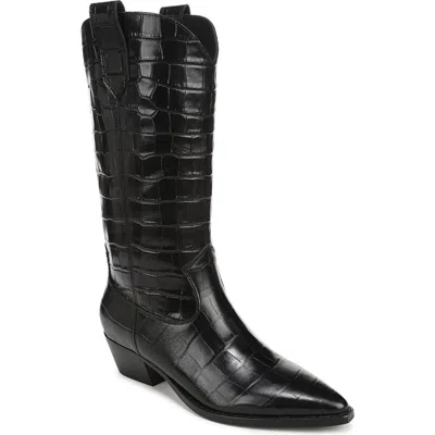 Nordstrom Georgia Leather Boot In Black Croco
