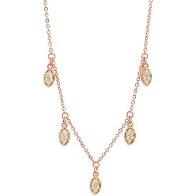 Nordstrom Georgian Cubic Zirconia Drops Frontal Necklace In Gold