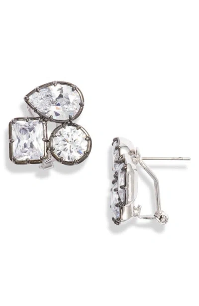 Nordstrom Georgian Multistone Cubic Zirconia Lever Back Earrings In Silver
