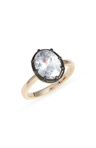 Nordstrom Georgian Oval Cubic Zirconia Cocktail Ring In Multi