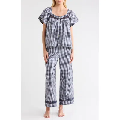 Nordstrom Gingham Cotton Pajamas In Blue