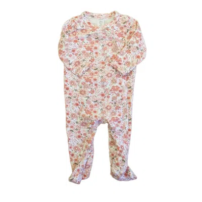 Pre-owned Nordstrom Kids' Girls Pink Floral Long Sleeve Outfit In Multi