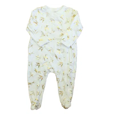 Pre-owned Nordstrom Kids' Girls White Gold Long Sleeve Outfit