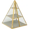 Nordstrom Glass Pyramid Jewelry Box In Clear- Gold