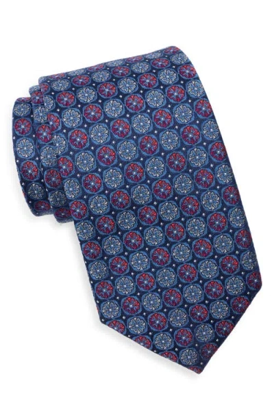 Nordstrom Glover Medallion Silk Tie In Blue