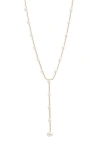 Nordstrom Graduated Faux Pearl Y-necklace In White- Gold