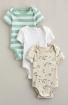 Nordstrom Grow With Me 3-pack Assorted Bodysuits In Multi