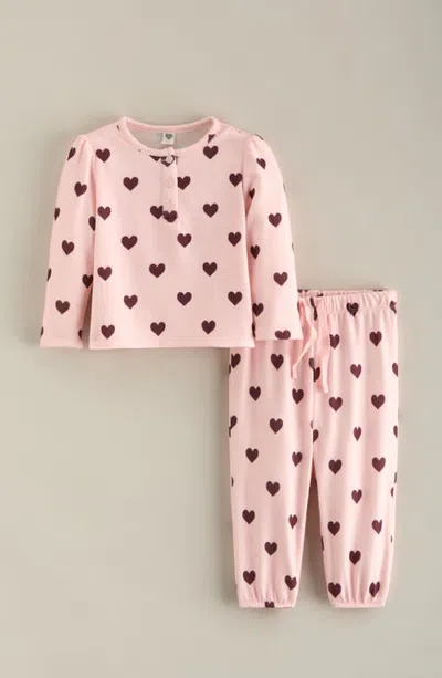 Nordstrom Babies'  Hacci Top And Jogger Pants Set In Pink