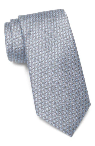 Nordstrom Haidan Mini Pattern Silk Tie In Silver
