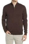 Nordstrom Half Zip Cotton & Cashmere Pullover Sweater In Brown Nutmeg