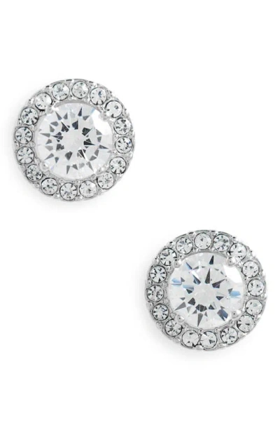 Nordstrom Halo Cubic Zirconia Stud Earrings In Clear- Rhodium