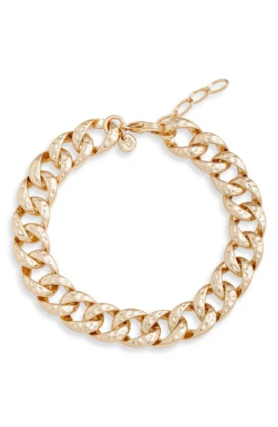 Nordstrom Hammered Curb Chain Bracelet In Gold