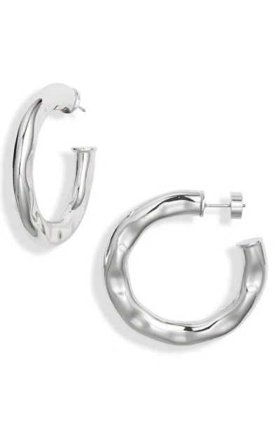 Nordstrom Hammered Hoop Earrings In Silver