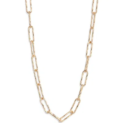 Nordstrom Hammered Paper Clip Chain Necklace In Gold