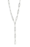 Nordstrom Hammered Paper Clip Chain Y-necklace In Metallic