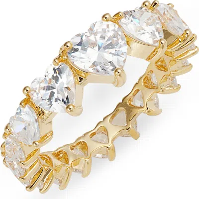 Nordstrom Heart Cubic Zirconia Eternity Ring In Clear- Gold