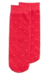 Nordstrom Heart Sheer Ankle Socks In Red