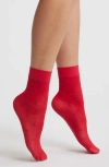 Nordstrom Heart Sheer Ankle Socks In Red