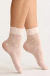 Nordstrom Heart Sheer Cotton Blend Ankle Socks
