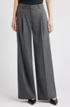 Nordstrom Heathered Wide Leg Pants In Gray