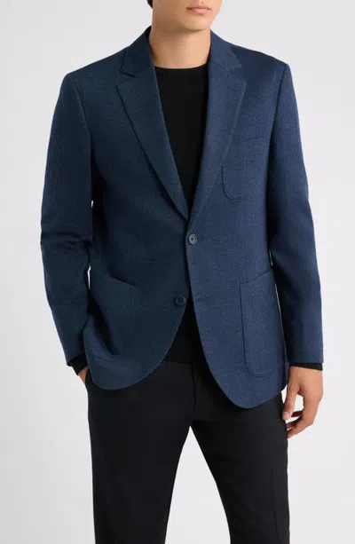 Nordstrom Henrik Shadow Plaid Knit Sport Coat In Blue