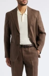 Nordstrom Henrik Trim Fit Solid Italian Linen Suit Separate Jacket In Brown