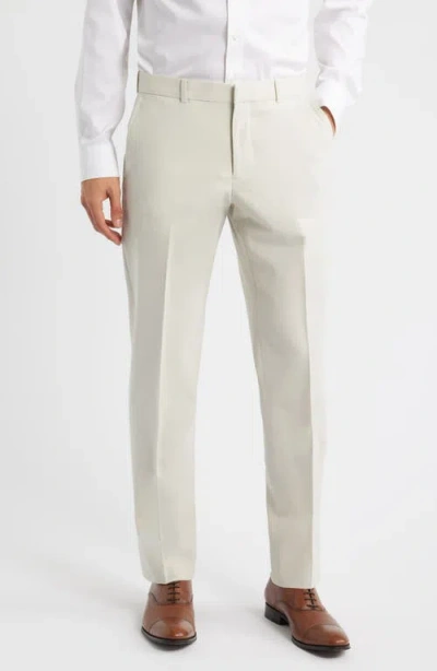 Nordstrom Henrik Trim Fit Solid Stretch Wool Suit Pants In Neutral