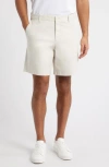 Nordstrom Heron Flat Front Cotton Stretch Twill Chino Shorts In Grey Moonbeam