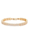 Nordstrom Herringbone Cubic Zirconia Tennis Bracelet In Gold