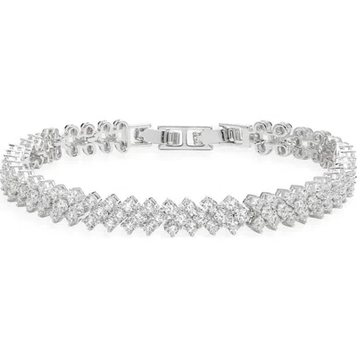 Nordstrom Herringbone Cubic Zirconia Tennis Bracelet In Silver