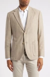 Nordstrom Henrik Trim Fit Stretch Italian Wool Suit Separate Jacket In Beige Herringbone