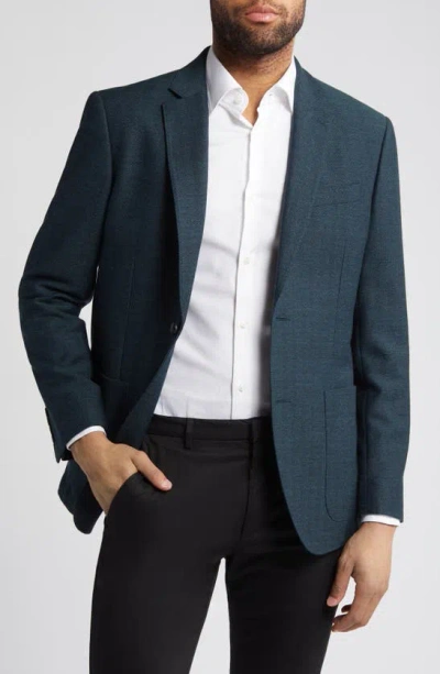 Nordstrom Herringbone Stretch Wool Sport Coat In Teal Herringbone