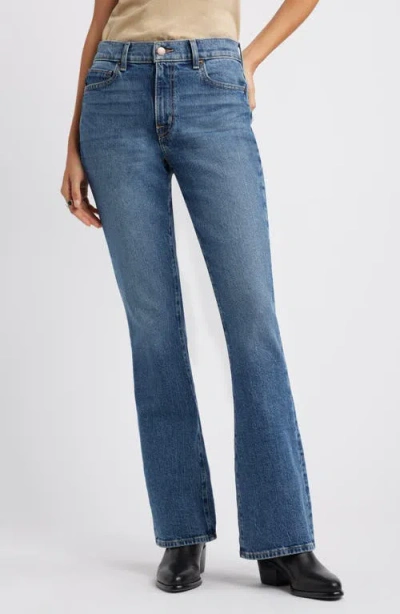 Nordstrom High Waist Flare Leg Jeans In Medium Blue Wash