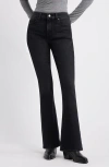 Nordstrom High Waist Flare Leg Jeans In Washed Black