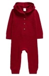 Nordstrom Hooded Pointelle Sweater Romper In Red Rio