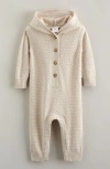 Nordstrom Babies'  Hooded Pointelle Sweater Romper In White