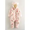 Nordstrom Babies'  Hooded Quilted Fleece Lined Bunting In Pink