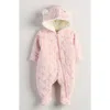 Nordstrom Babies'  Hooded Quilted Fleece Lined Bunting In Pink