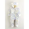 Nordstrom Babies'  Hooded Quilted Fleece Lined Bunting In White