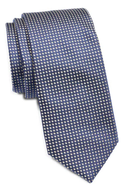 Nordstrom Hudson Mini Grid Silk Tie In Blue