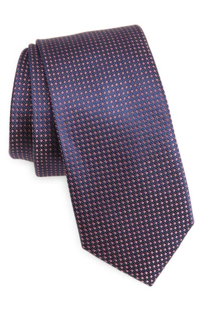 Nordstrom Hudson Mini Grid Silk Tie In Blue
