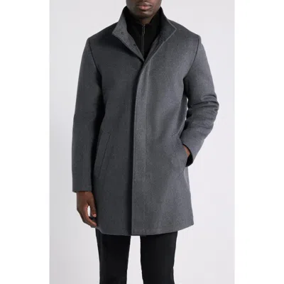 Nordstrom Hudson Wool Blend Car Coat In Dark Grey Heather
