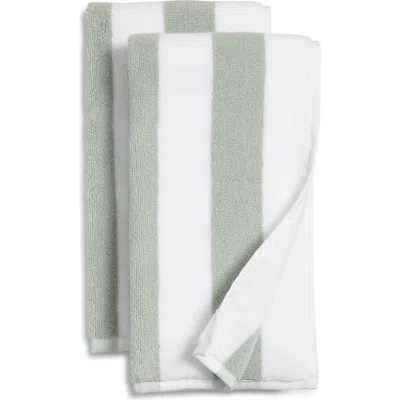 Nordstrom Hydrocotton Stripe Set Of 2 Hand Towels In Green Mirror Multi