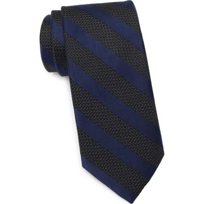 Nordstrom Hyser Stripe Silk Tie In Black