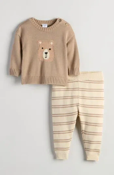 Nordstrom Babies'  Icon Jacquard Sweater & Joggers Set In Neutral